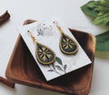Golden Burst - Wooden Earrings.