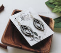 Silver Elven Wooden Earrings