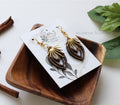 Brown Golden Halo wooden Earrings