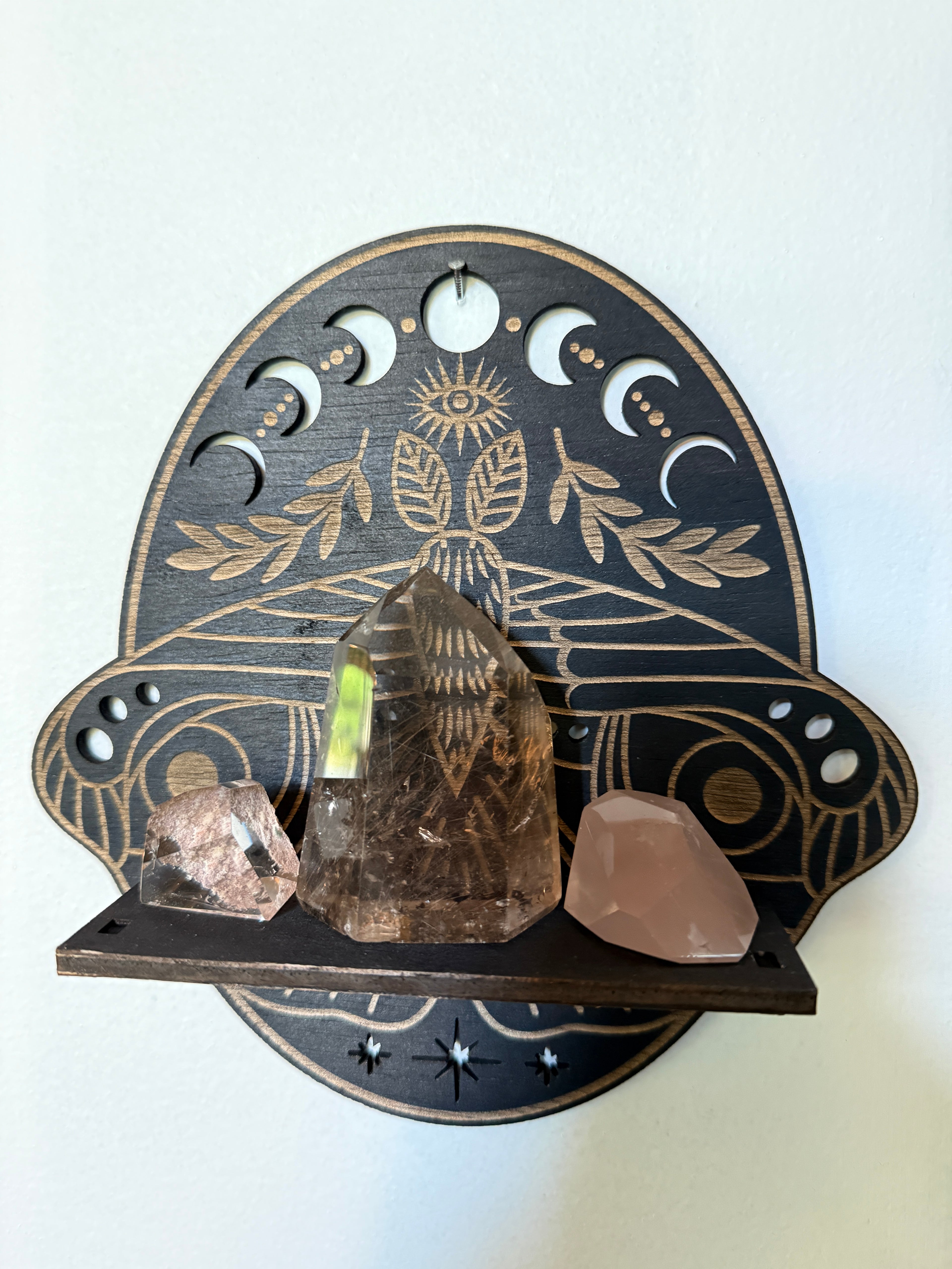 Luna Moth Crystal Wall Shelf
