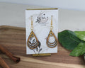 Celestial Teardrop wooden earrings