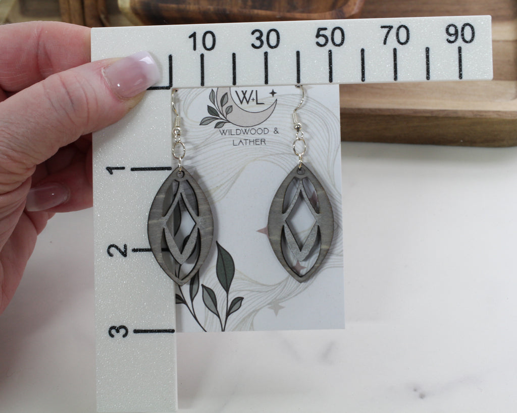 Silver Elven Wooden Earrings